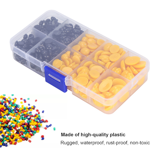 580 st plastögon och näsor för platta dockor, nallebjörnar, gosedjur, gör-det-själv-leksaker Yellow