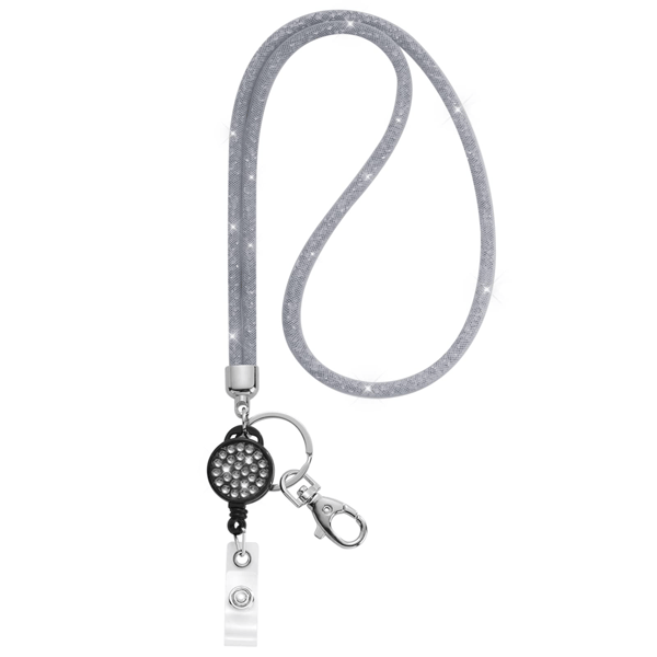 ID-kort lanyard med 32,9\" rem til ID-kort, grå, 1 pakke Grey