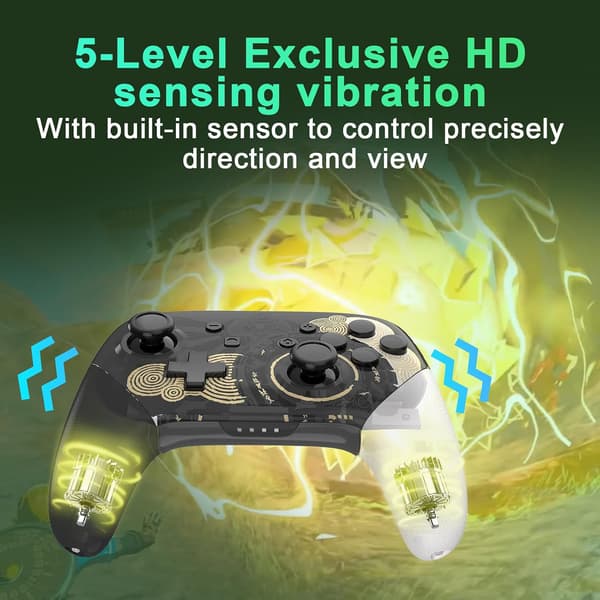 Switch Controllers Trådløs Kompatibel med Switch/Lite/OLED, med 1300mAh Batteri, Controller til Switch med 6-Akser Bevægelse, Vibration, Wake Up Funktion
