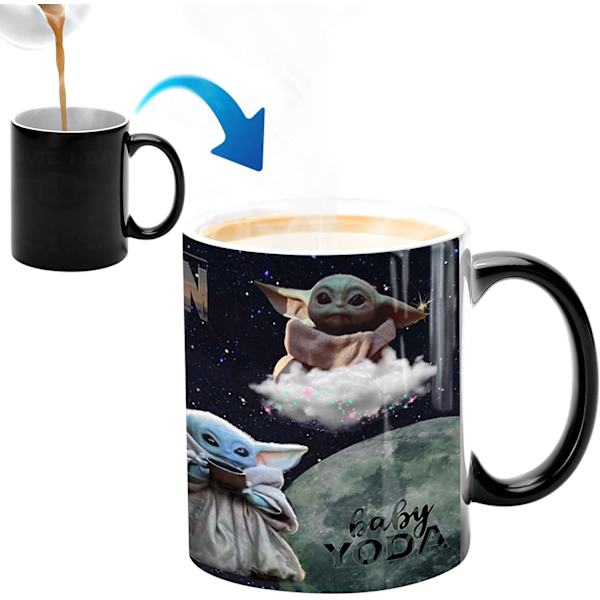 Värmefärgskiftande mugg, WmanCok 11 oz magisk keramisk kopp för kaffe te mjölk, Yoda