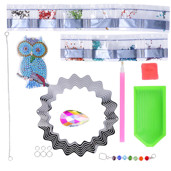 Diamantmålning Hänge DIY Handgjord 5D Diamantmålning Färgglad Uggla Hänge Dekoration Present