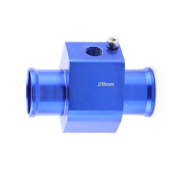 Universal Metal Bil Vandtemperatur Samlingsrør Slange Temperatursensor Adapter Blå 28mm