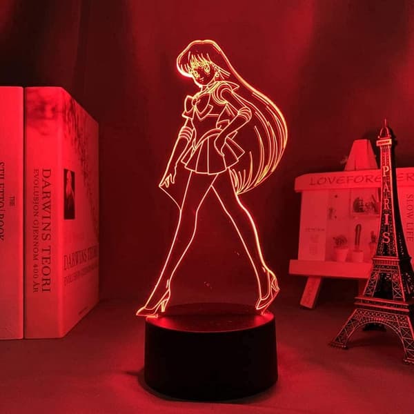 Sailor Moon Sailor Mars 3D nattlampa, akrylpanel Abs Ba