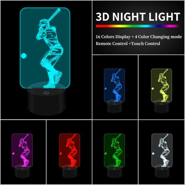 Hockey 3D Nattlys for Gutter 3D Illusjonslampe Julegave