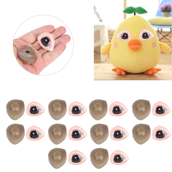 10 Set Doll Eyes Plastic Triangular 3‑Dimensional Eyelashes Cartoon Eyeball Toy Accessories