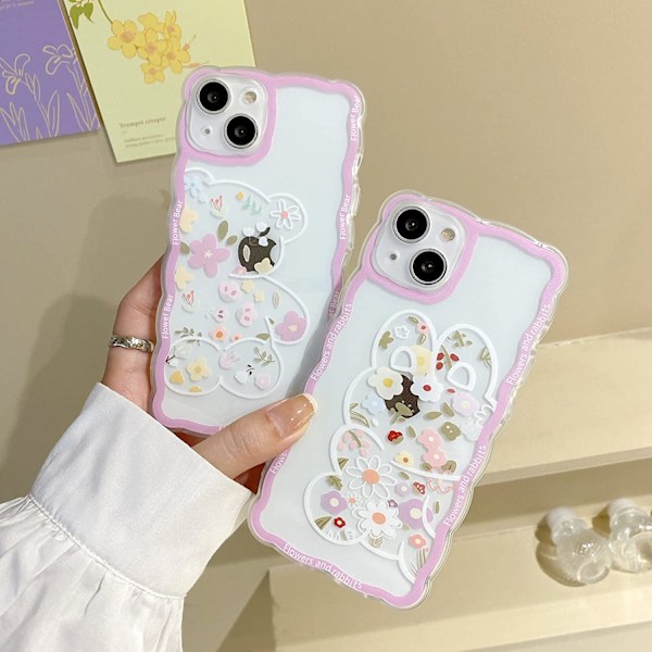 Kompatibel med iPhone 11 Skal Transparent Söt Blommig Kanin