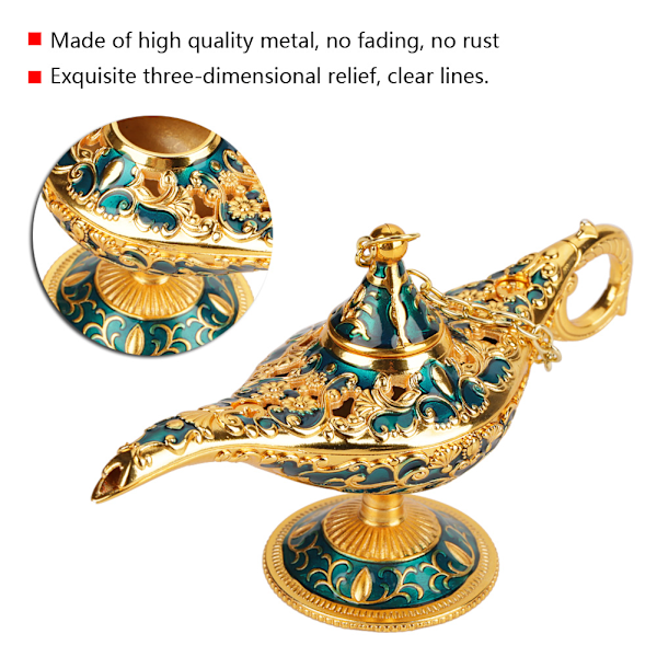 Metall Utskåret Hul Legend Lampe Hul Aladdin Magisk Genie Lys Ønskepot Dekor (#2)