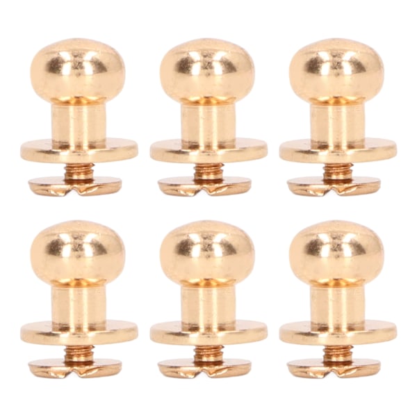 200 set Chicago-skruvar spik högglans 9x8mm utsökt utförande läder koppar nitfäste för DIY kläder väskor guld