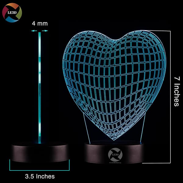 3D Optisk Illusions Natlampe - 7 LED Farveskiftende Lampe