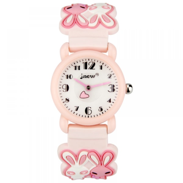 Kids Cartoon Pink Watch Waterproof Band Bunny Print Watch for Girls and Boys 2-12 Years Old, Best Gift for Kids