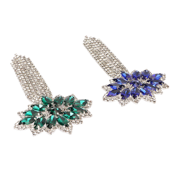 2 st kristallglas strass brosch 2 färger fashionabla dekorativa kristallglas strass tofs brosch stift för man kvinna