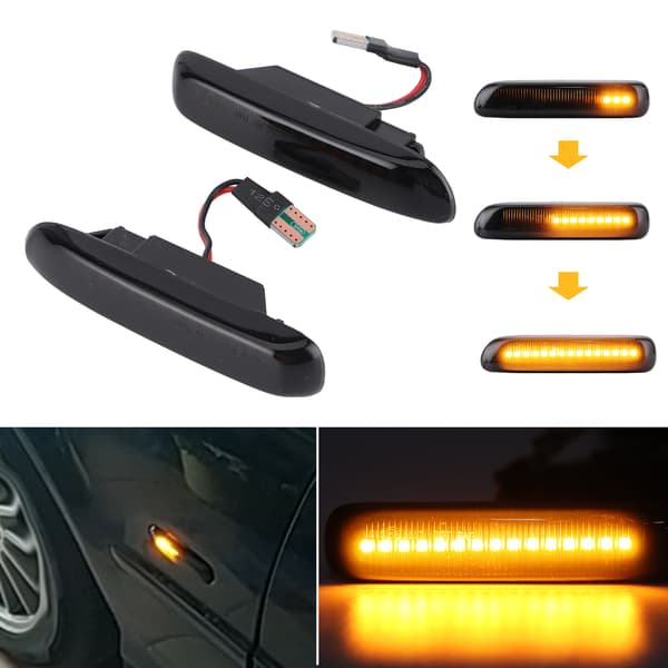 2 st Sidomarkörlampa Blinkersindikator LED Dynamisk Ersättning Passar för 3-serie E46