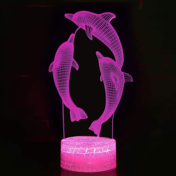 3D Natlampe LED Illusion Skrivebordslampe 7 Farveskift