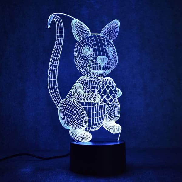Egern 3D Illusion LED Natlampe Bordlampe, Firstone 7 Farver