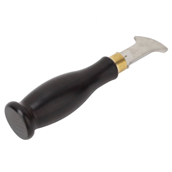 Shallow Slot Leather Edge Creaser Sandalwood Handle Rustfritt Stål Edge Creasing Tool(1mm)