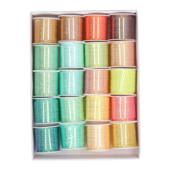 20 st 6 trådar broderitråd handvävd rep speciell symfoni grön gul polyester symaskintrådssats