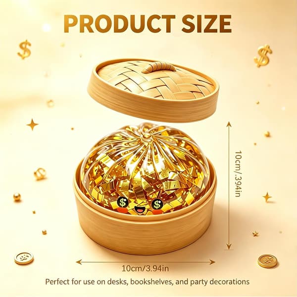 Ocean Glitter Dumpling TPR Fidget Toy, Transparent Squeeze Stress Ball with Steamer Base