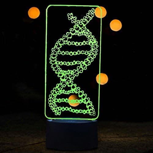 3D Abstrakt DNA LED Natlampe 7 Farveskift LED Bordlampe Des
