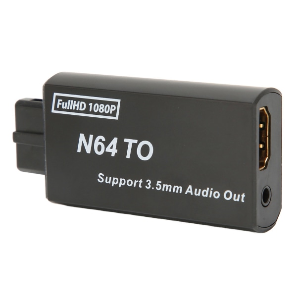 N64 till HD Multimedia Interface-omvandlare 1080p stöd PAL NTSC videospeladapter med 3,5 mm-gränssnitt