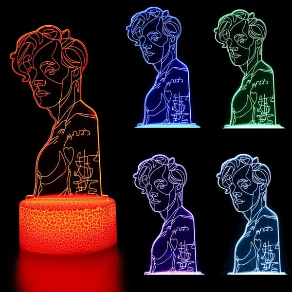 3D Harry & Styles Nattlampe Illusjon LED Lampe med Fjernkontroll