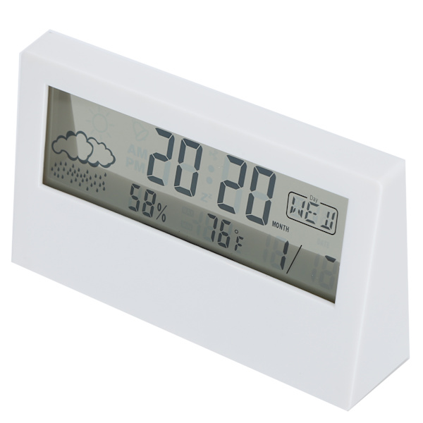 Alarmklocka LED Temperatur och Luftfuktighet Digital Display Natt Användning Ögonskydd Klocka