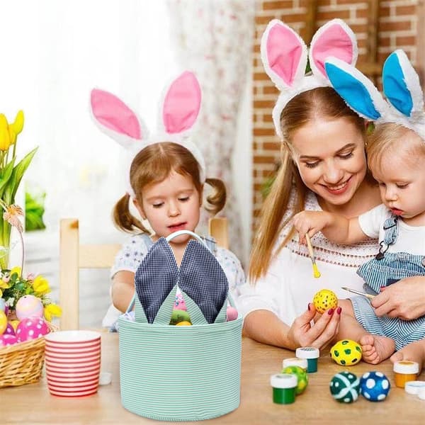Påskekurv Seersucker Egg Hunt Bunny-kurver