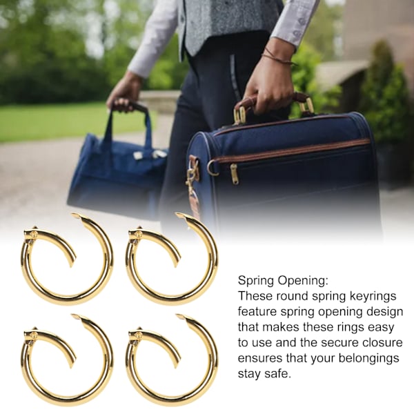 20 st fjäder O-ringar 1,61 tum diameter 0,2 tum tjock stark koppar kompakt fjäderspännen för nyckelring halsband smycken DIY guld färg