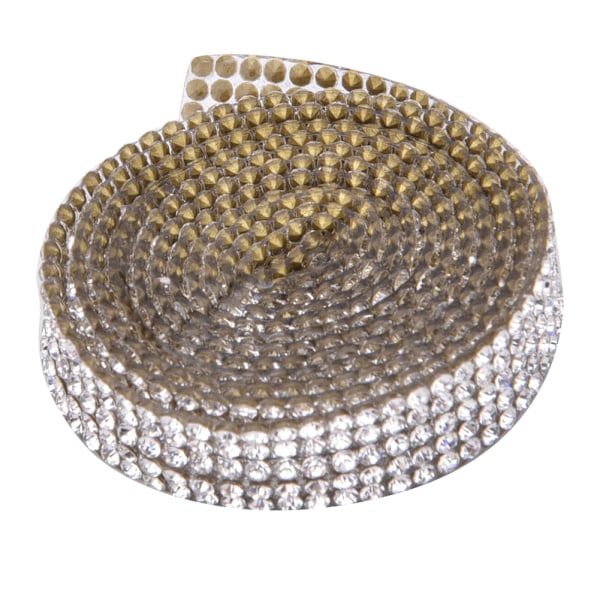 5 rader 1m strass trim band varmfix kristallkedja trim kläder tillbehör dekoration (silver)