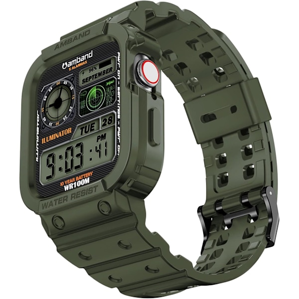Yhteensopiva Apple Watch Series -rannekkeiden kanssa, kirkas naisten malli 41mm/40mm/38mm kotelolla, kaunis söpö kristalliranneke hyytelösuojalla Green 38/40/41mm