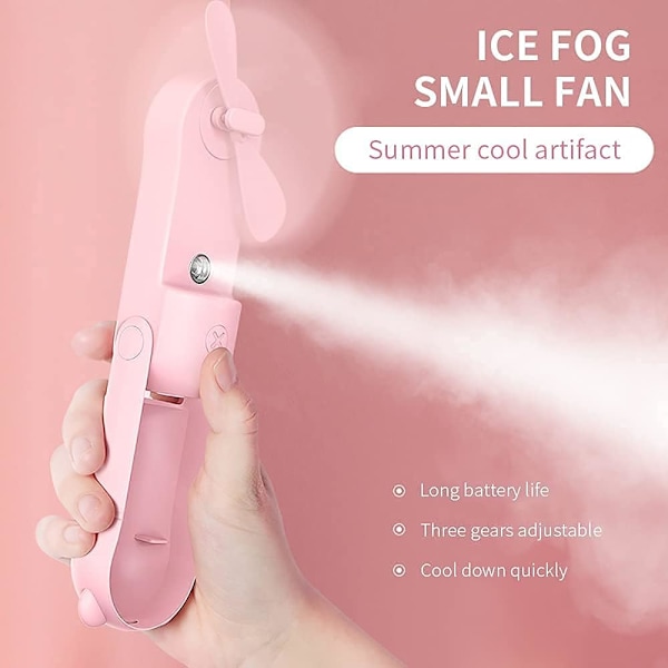 Handhållen minifläkt, 3-hastighets justerbar liten fläkt, portabel USB-uppladdningsbar liten fickfläkt, luftfuktare, perfekt sportfläkt