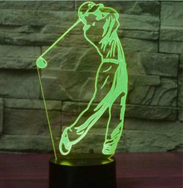 3D Golfspiller lampe Natlys Touch Bord Skrivebord Optisk Ill