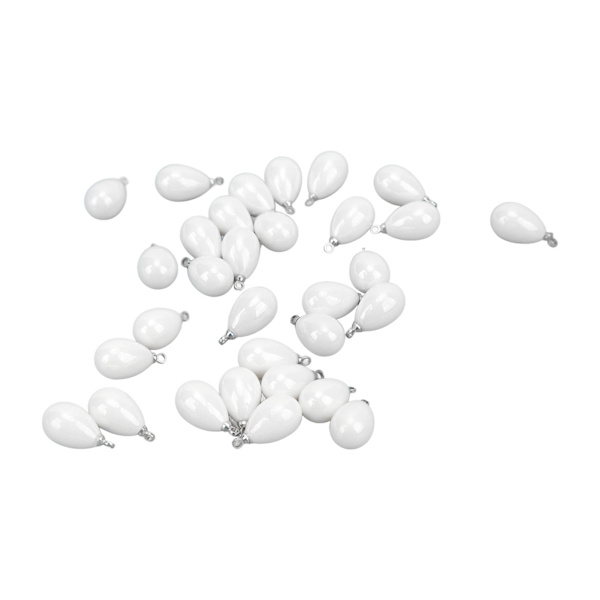 30 st pärlhänge Highlight droppformade pärlhänge DIY håraccessoarer skor väska örhänge tillbehör 10x17mm vit äggform