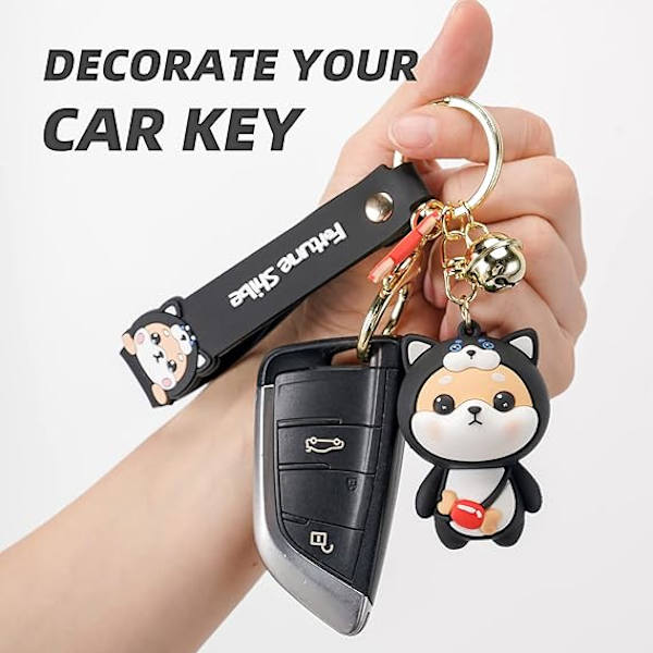Sööt Keychain Kawaii Anime Avaimenperät Lapsille Reppujen Ripustuskorut Avaimenperä Tarvike Ystävän Lahja Naisille Tytölle Black Dog