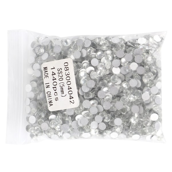 1440 st Rhinestones Shining Hotfix Flatback Bred Applikation DIY Nail Rhinestones för HantverkTransparent