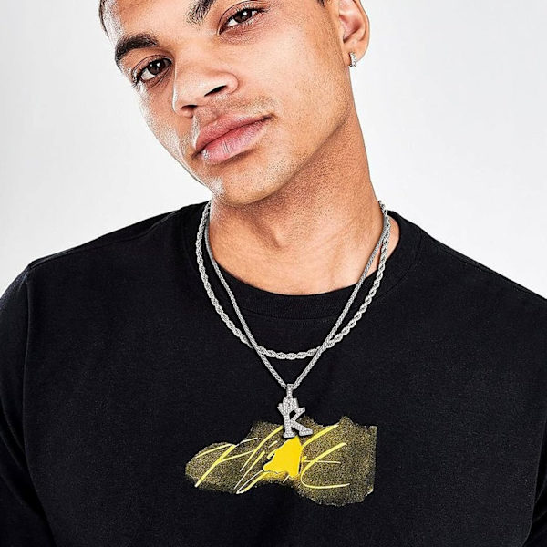 Kruunu Alku A-Z Kaulakoru, Jäädytetty Kirjainriipus 22-24 Tuuman Ketjulla, Miehet Naiset Bling Hip Hop Aakkoset Nimi Korut Lahja Suuret Alku Kirjaimet Kaulakorut K Silver