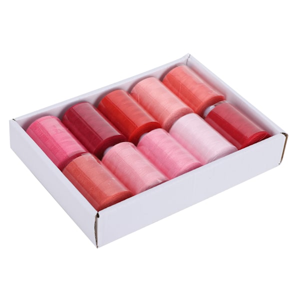 10 rullaa ompelulankaa Set Koti Pagoda Langat DIY Tarvikkeet 300 Jaardia 402Punainen