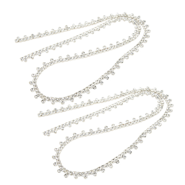 Rhinestone-kjede glitrende kloform DIY-håndverk Rhinestone nær kjede trim for håndverk klær dekorasjon gave D-form klør