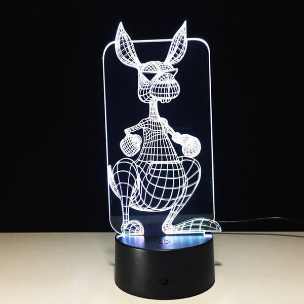Nattlampe Kenguru 3D-lys Valentinsdag Bursdagsgave Led Ta