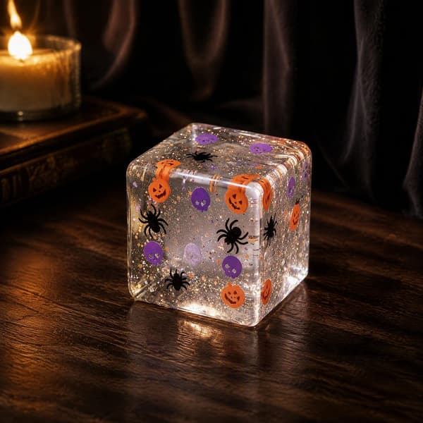 Klar Halloween Fidget Cube, Tema TPR Slow-Rebound Sensorisk Klemmelegetøj til Angstlindring og Festdekoration Transparency