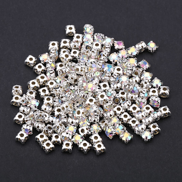 5mm Sliver Claw AB Krystall Rhinestones for Håndverk og Dekorasjon 720 PCS (Farge)