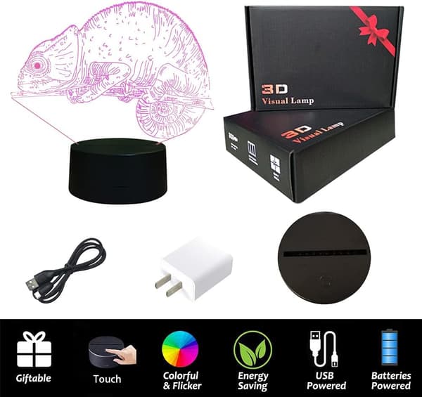 3D Nattlys Dyreleker 2D lampe Jul Julefestival B