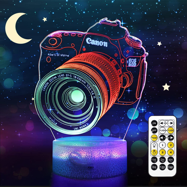 Kamera 3D nattljus, dynamiska RGB-färger som ändrar 3D-bild