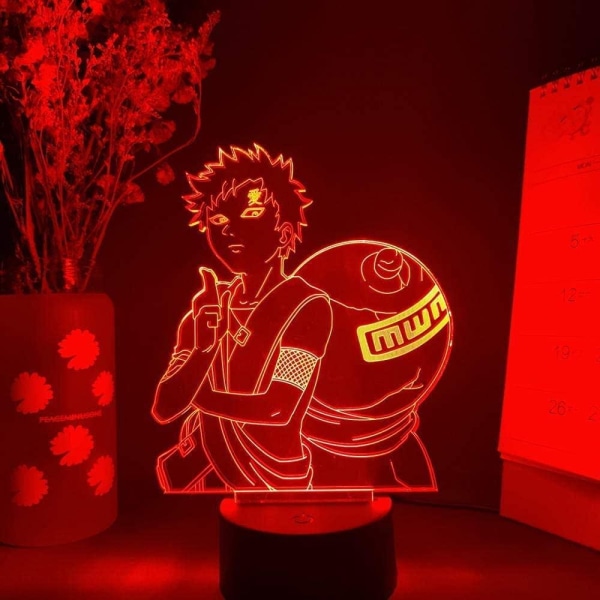 Naruto Kakashi Uchiha Sasuke 3D Illusionslampa Nattlampa Smart Touch, RGB-effekt USB-kabeldriven Kreativ 3D Japansk Animelampa