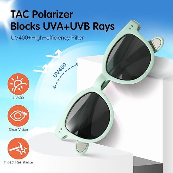 Toddler Solbriller Alder 2-4/3-5: Polariserede solbriller til børn, drenge/piger 2-pak, UV 400 solbriller til børn