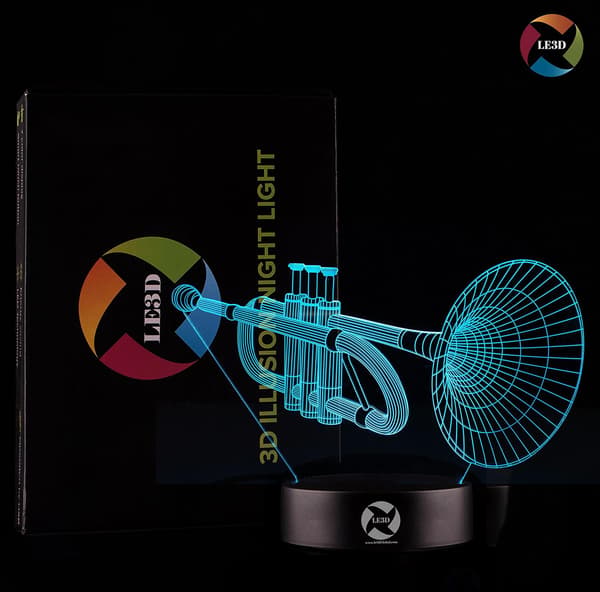 3D Optisk Illusions Natlampe - 7 LED Farveskiftende Lampe