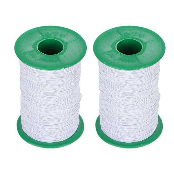 2 ruller elastisk snor perlekjede armbånd halskjede perlefremstilling hvit 1mm 350meter/rull