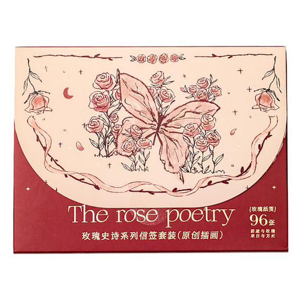 Romantisk brevpapir Vintage Unik Botanisk og Blomster Brevark Blessing Writting Paper