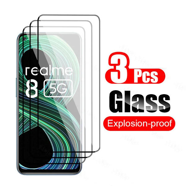 HD-glas för Realme 5 härdat skyddsglas skärmskydd full täckning säkerhet silkeslen film