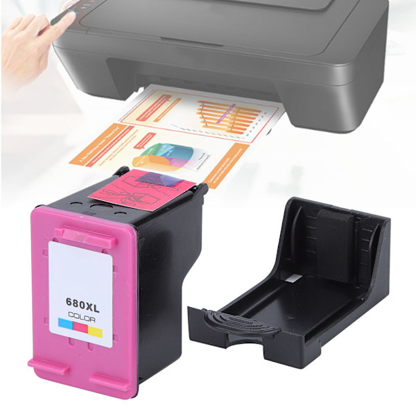 Printerpatron passer til HP Deskjet 1115 1118 2135 2138 4538 4678 (680 farverig)