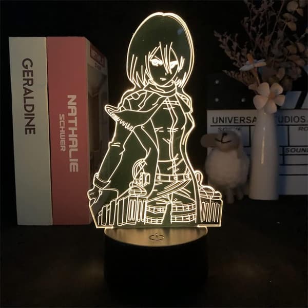 3D Anime LED Natlampe Levi Ackerman Anime Bordlampe, Atta